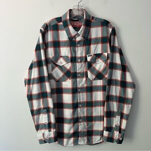 Dixxon Miami Dolphins Undefeated Plaid Button Down Flannel Shirt Medium